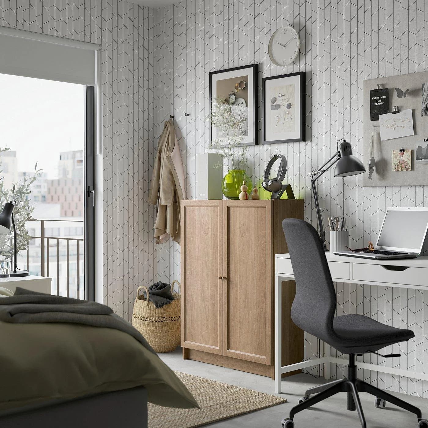 IKEA BILLY / OXBERG Bücherregal mit Türen Eichenachbildung