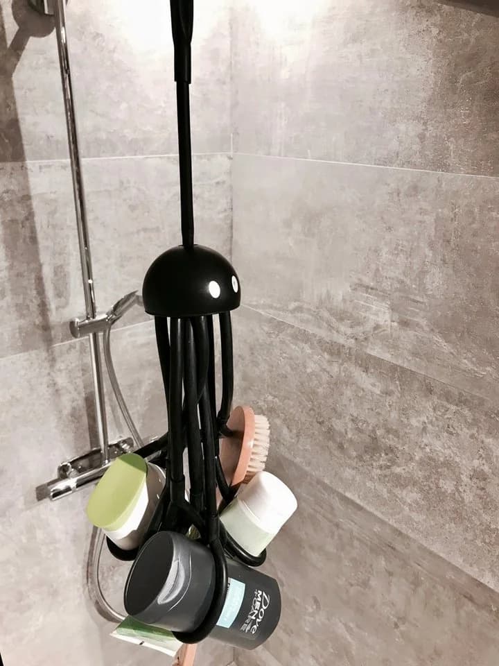Shower Octopus Shampoohalter Schwarz Latex 9 Arme - Bild 3