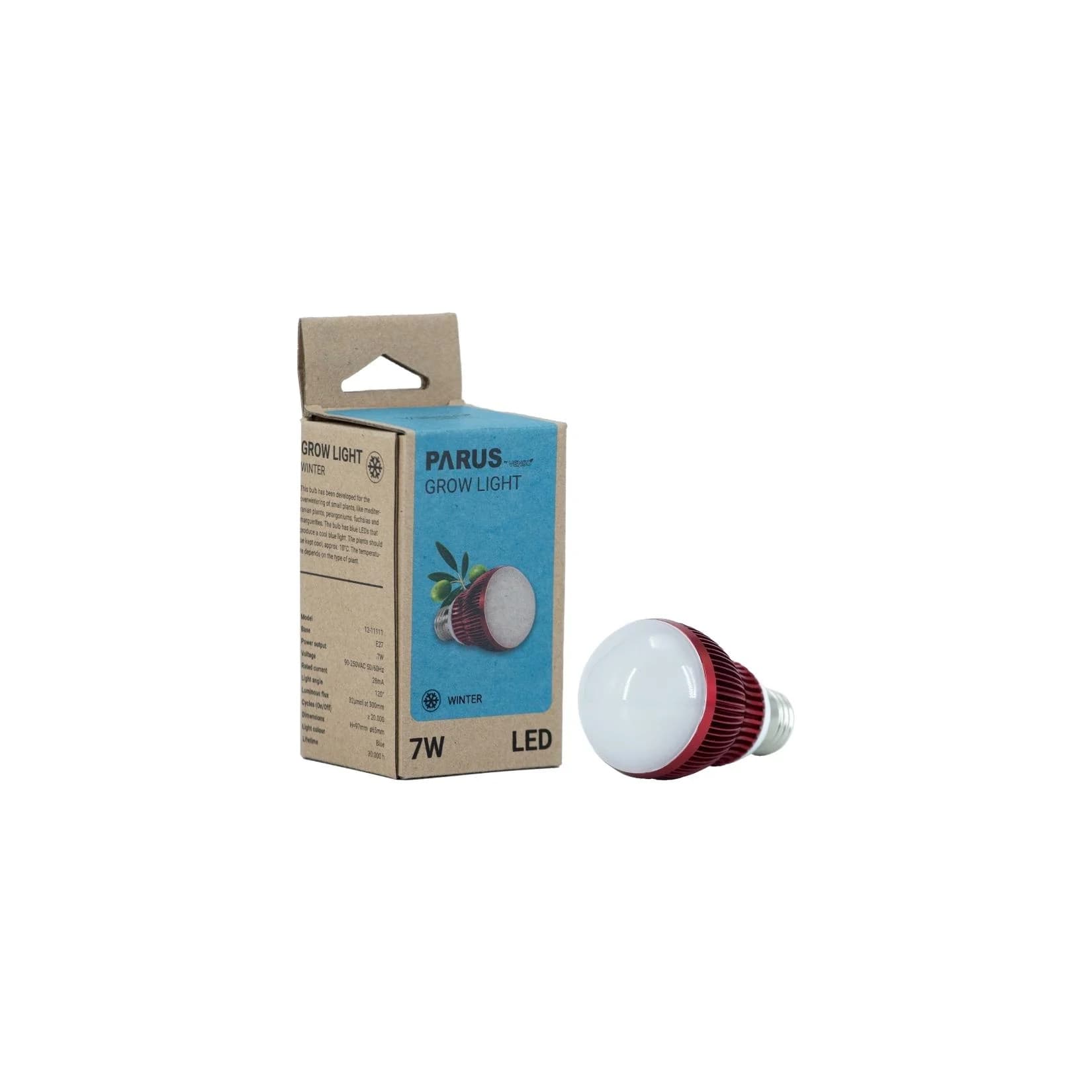 Parus by Venso GrowLight Winter E27 LED Pflanzenlampe 7W 120° Vollspektrum