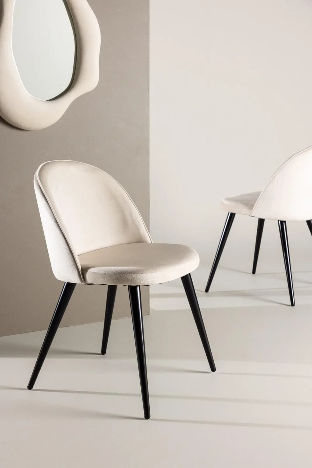 VENTURE HOME Velvet Esszimmerstuhl 2er-Set Meerblau Samt
