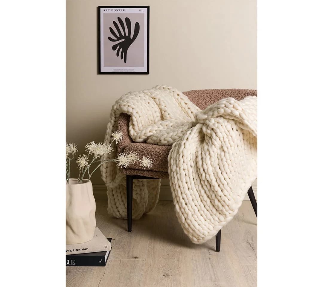Venture Home Plaid Kate 170x130cm Offwhite Polyester - Bild 3
