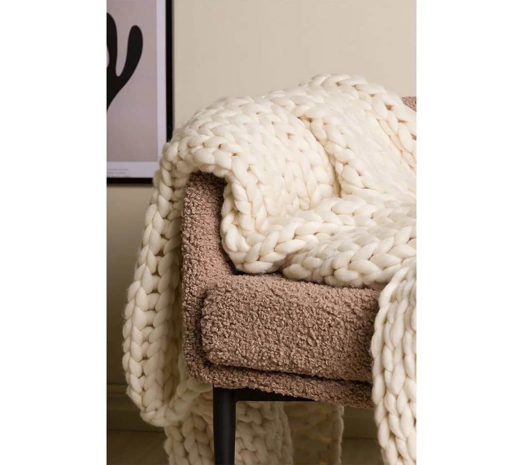 Venture Home Plaid Kate 170x130cm Offwhite Polyester - Bild 5