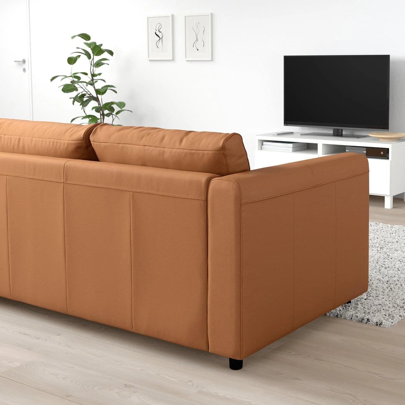 IKEA VIMLE 3er-Bettsofa Braun Schlafsofa