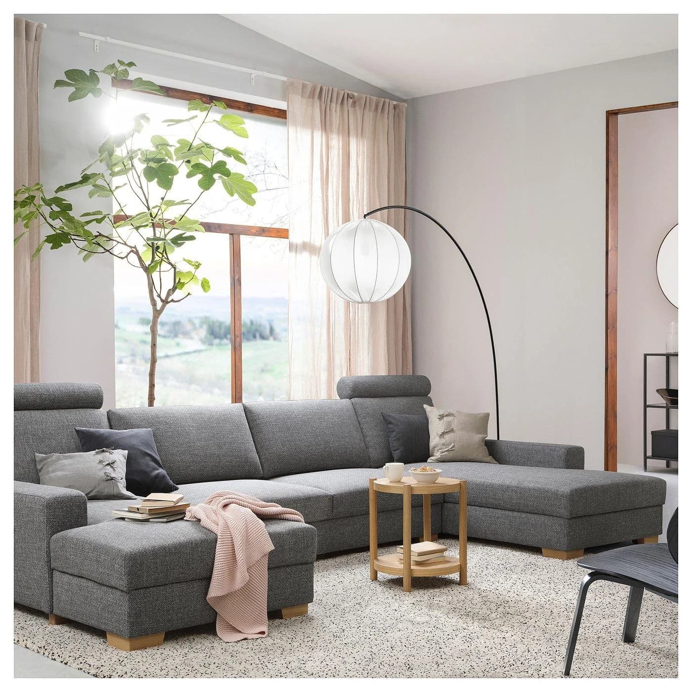 IKEA SÖRVALLEN 5er-Sofa Schwarz Grau