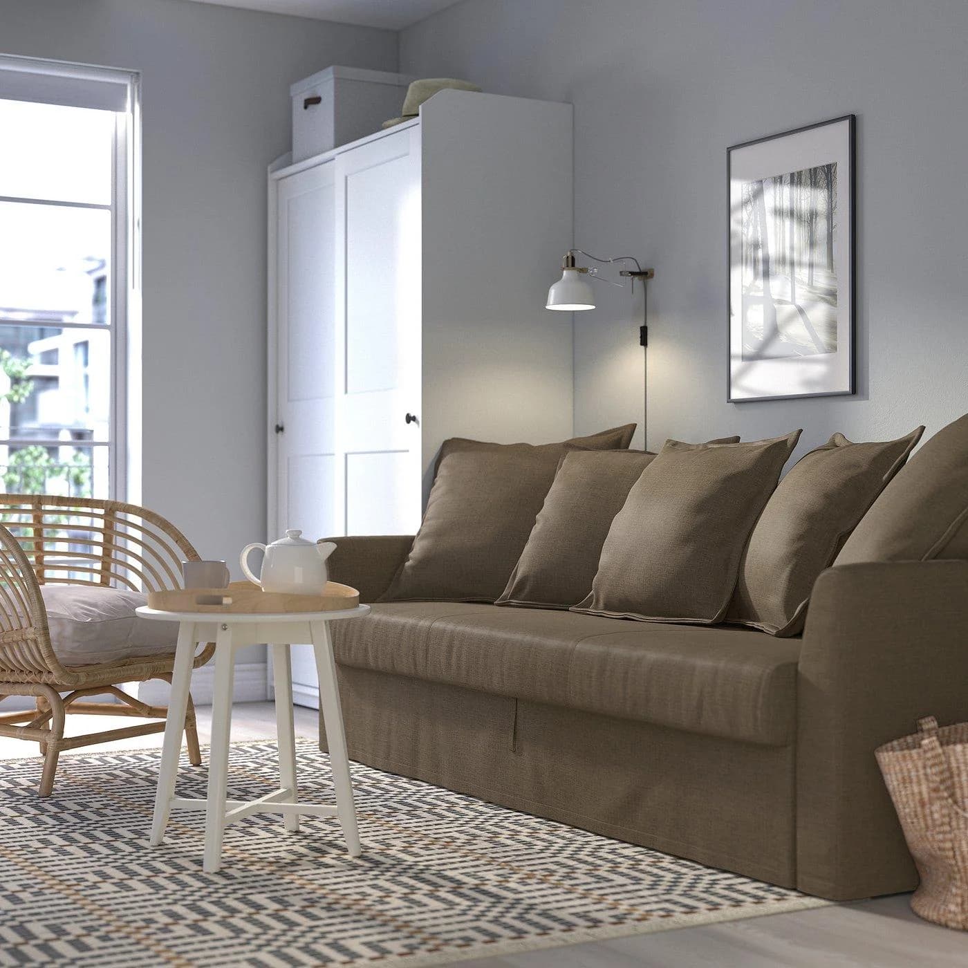 IKEA HOLMSUND 3er-Bettsofa Kilanda Graubraun