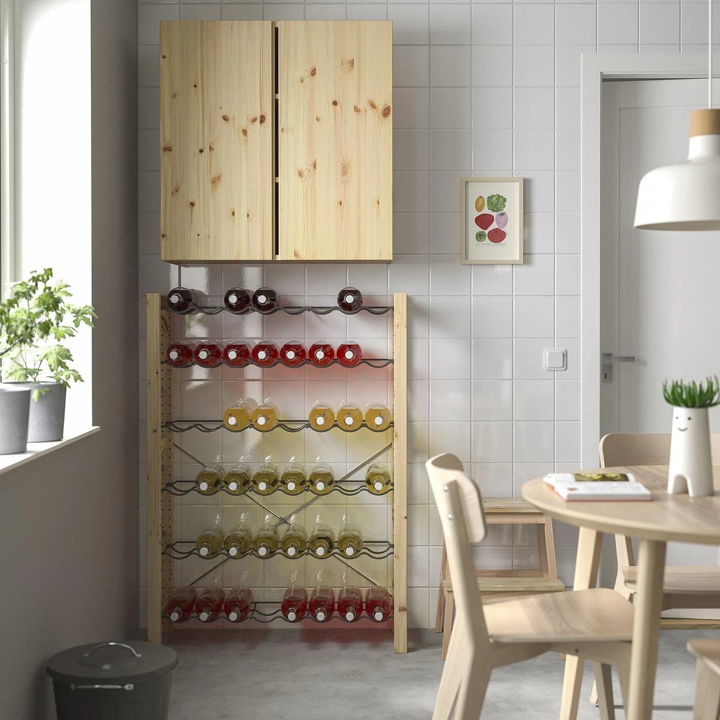 IKEA IVAR 1 Element Flaschenbord Grau Kiefer