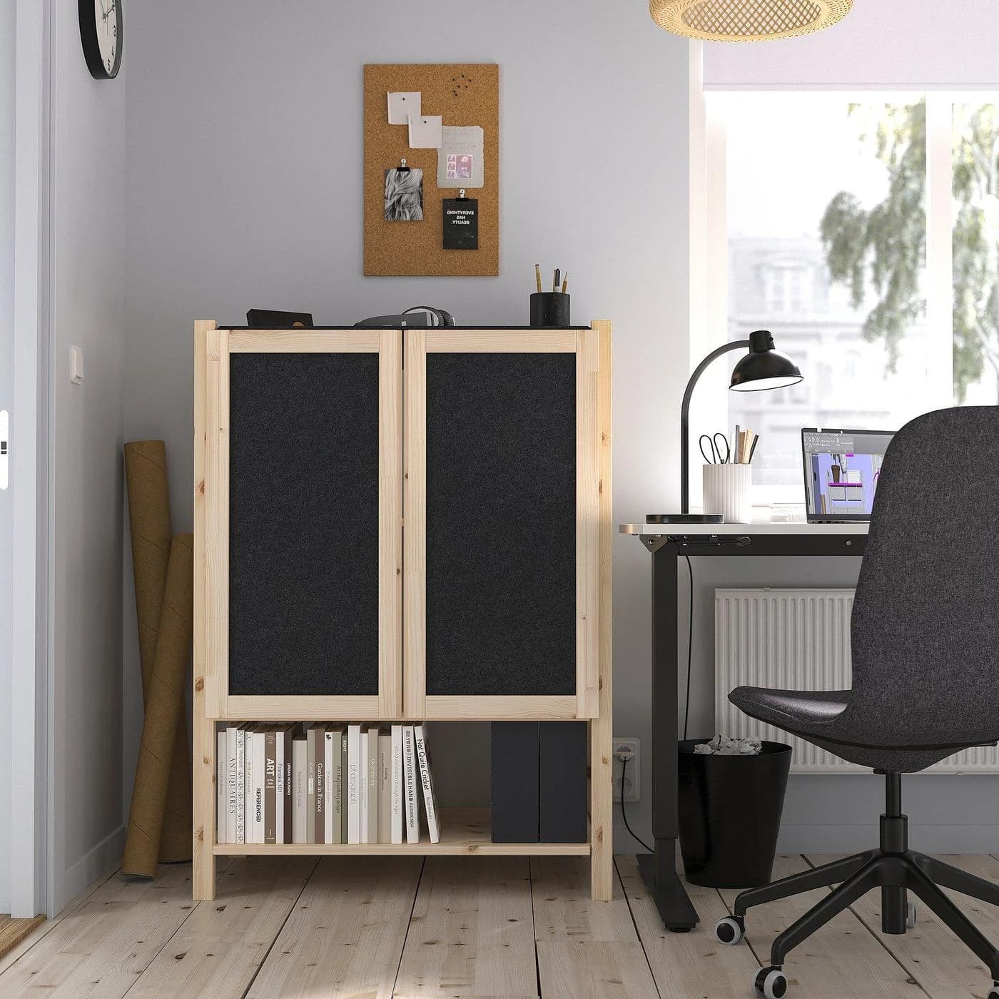 IKEA IVAR Regal mit Türen Kiefer Filz
