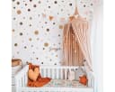 Montegoni Wandsticker 4 Stück Boho Brown Dot Pattern Wandaufkleber Selbstklebend Bild 3