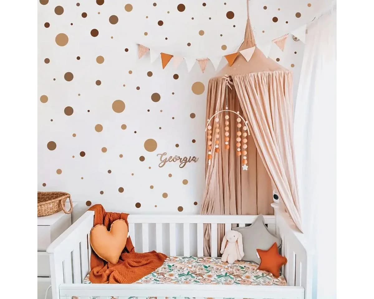 Montegoni Wandsticker 4 Stück Boho Brown Dot Pattern Wandaufkleber Selbstklebend - Bild 3