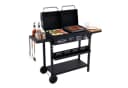HOMAVO Gasgrill 2-in-1 Gas- & Holzkohlegrill Schwarz Silber Bild 2