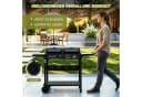 HOMAVO Gasgrill 2-in-1 Gas- & Holzkohlegrill Schwarz Silber Bild 4