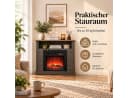 HOMAVO Elektrokamin mit Schrank Schwarz Grau 3D-Flammeneffekt Bild 3