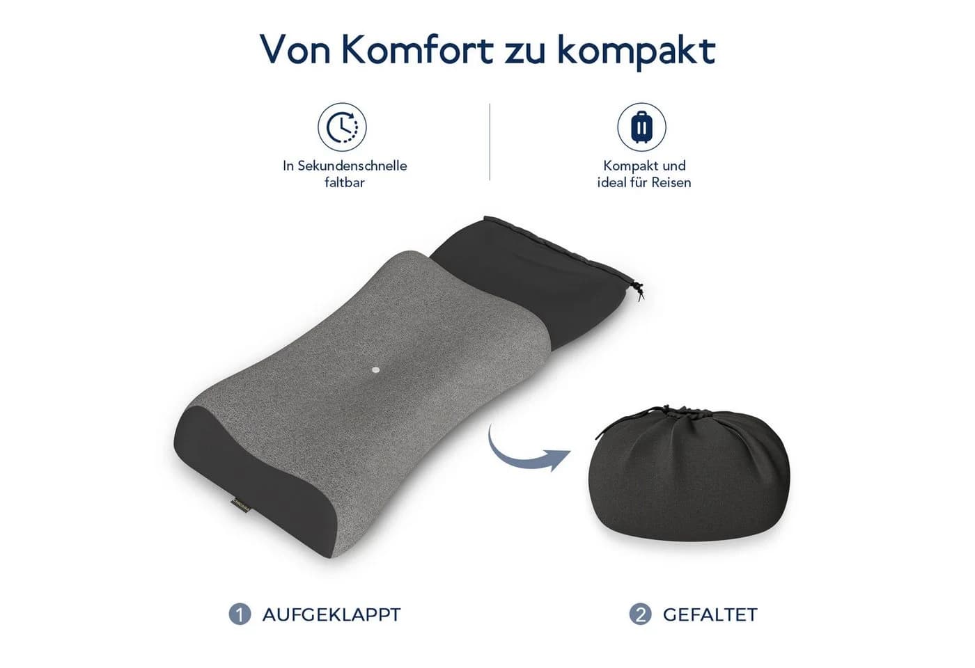 CHICASA Reisekissen Nackenkissen grau Memory Foam - Bild 4