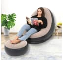 Insma Luftsofa Aufblasbarer Loungesessel mit Fußhocker Braun Bild 3