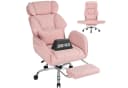Hoffree Chefsessel Ergonomischer Bürostuhl Rosa Chenille Bild 2