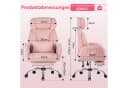 Hoffree Chefsessel Ergonomischer Bürostuhl Rosa Chenille Bild 5
