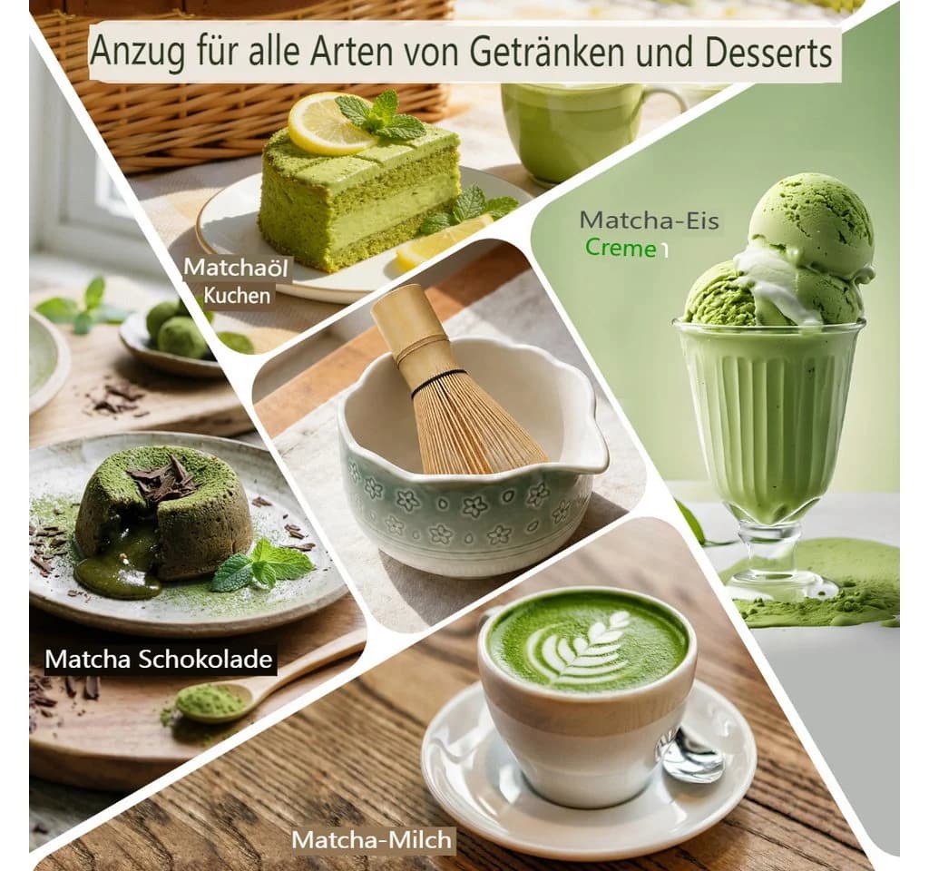 VONATES 9-teiliges Matcha-Set mit Keramikschale, Bambus-Chasen und Zubehör - Bild 3