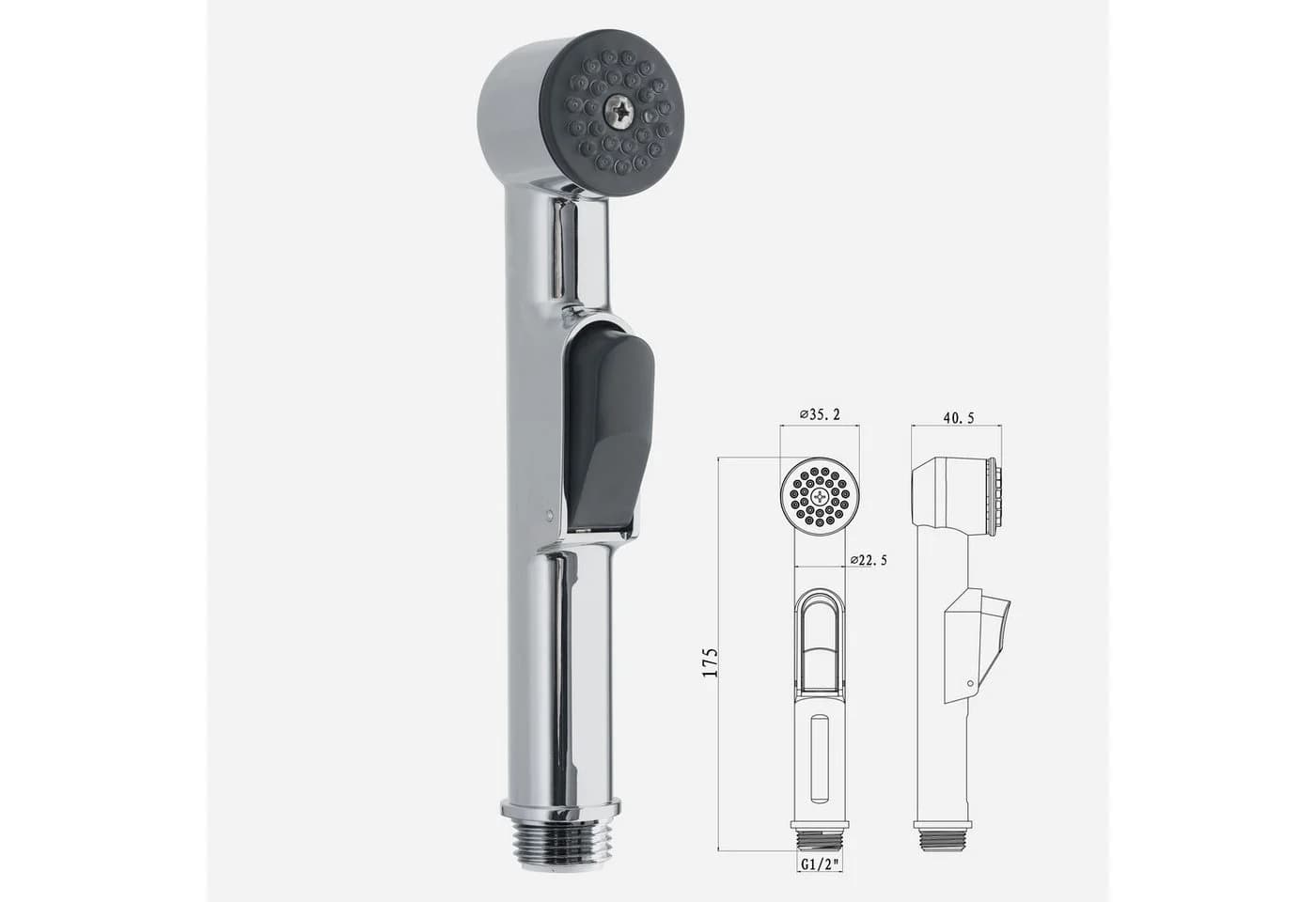 Euroshowers GmbH Waschbeckendusche-Set Weiß/Silber mit Knopfdruck und Anti-Kalk
