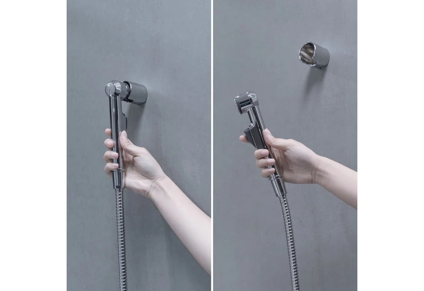 Euroshowers GmbH Waschbeckendusche-Set Weiß/Silber mit Knopfdruck und Anti-Kalk - Bild 4