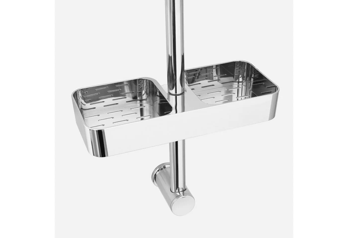 Euroshowers Duschablage für Duschstange Chrom ohne Bohren