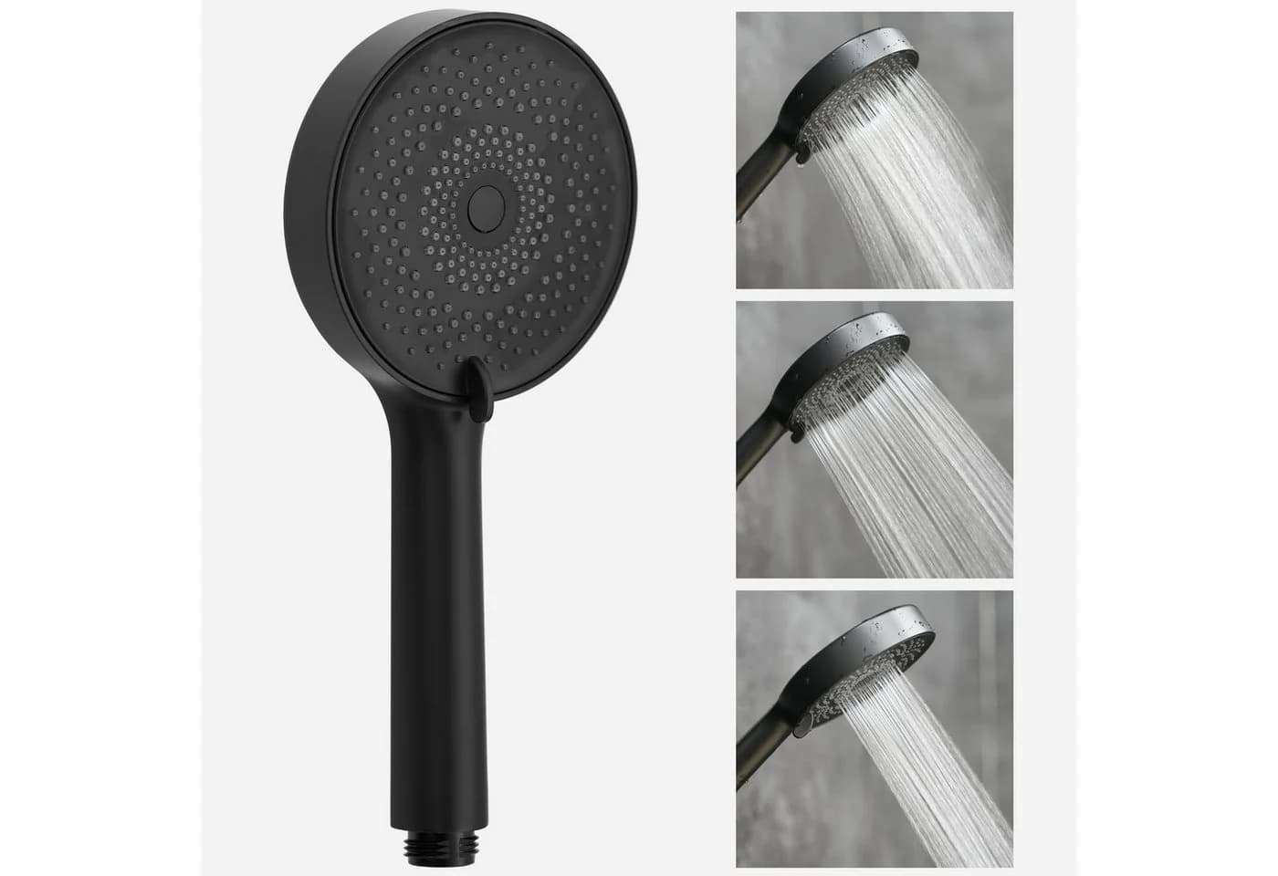 Euroshowers GmbH Handbrause Set EuroFlux Matt Schwarz 3-tlg.