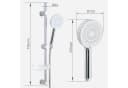 Euroshowers Stangenbrause-Set mit verstellbarer Wandhalterung Chrom/Weiß Bild 1