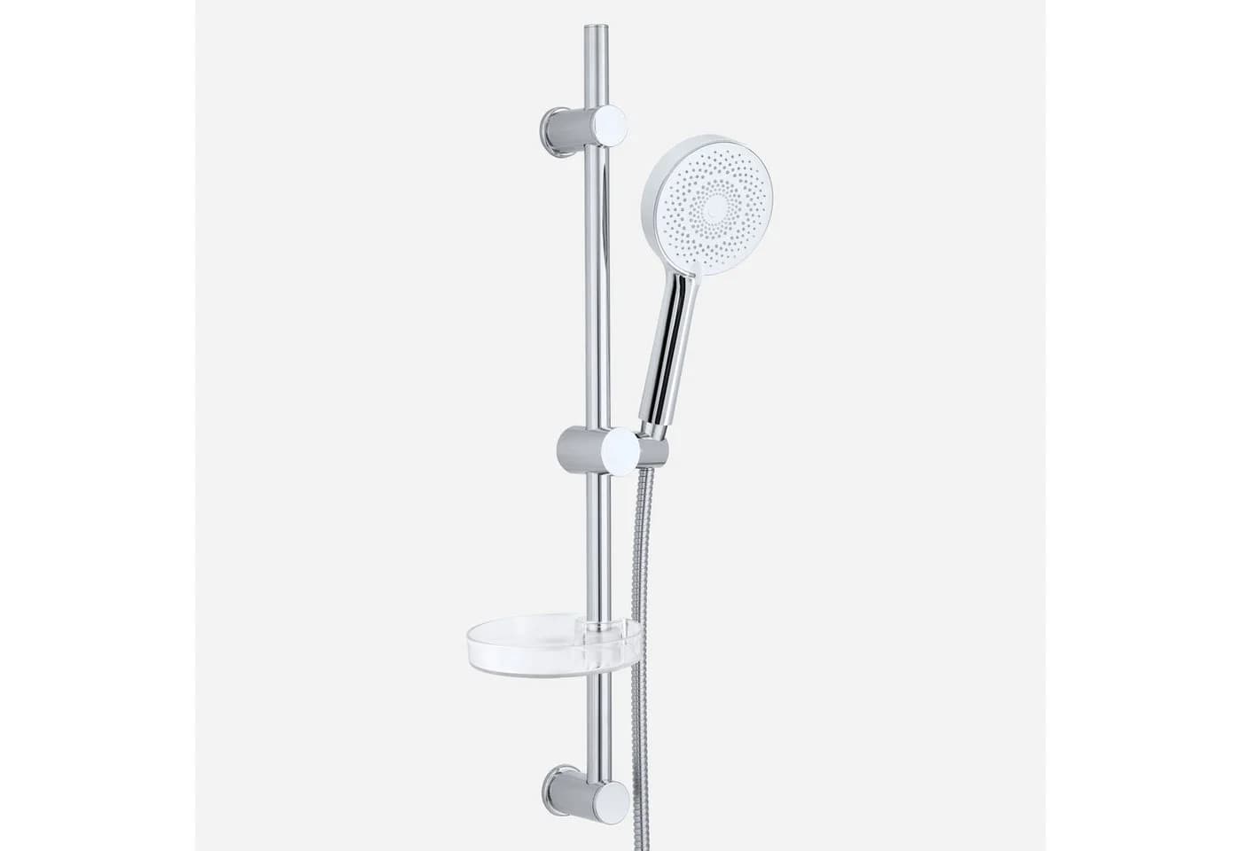 Euroshowers Stangenbrause-Set mit verstellbarer Wandhalterung Chrom/Weiß - Bild 2