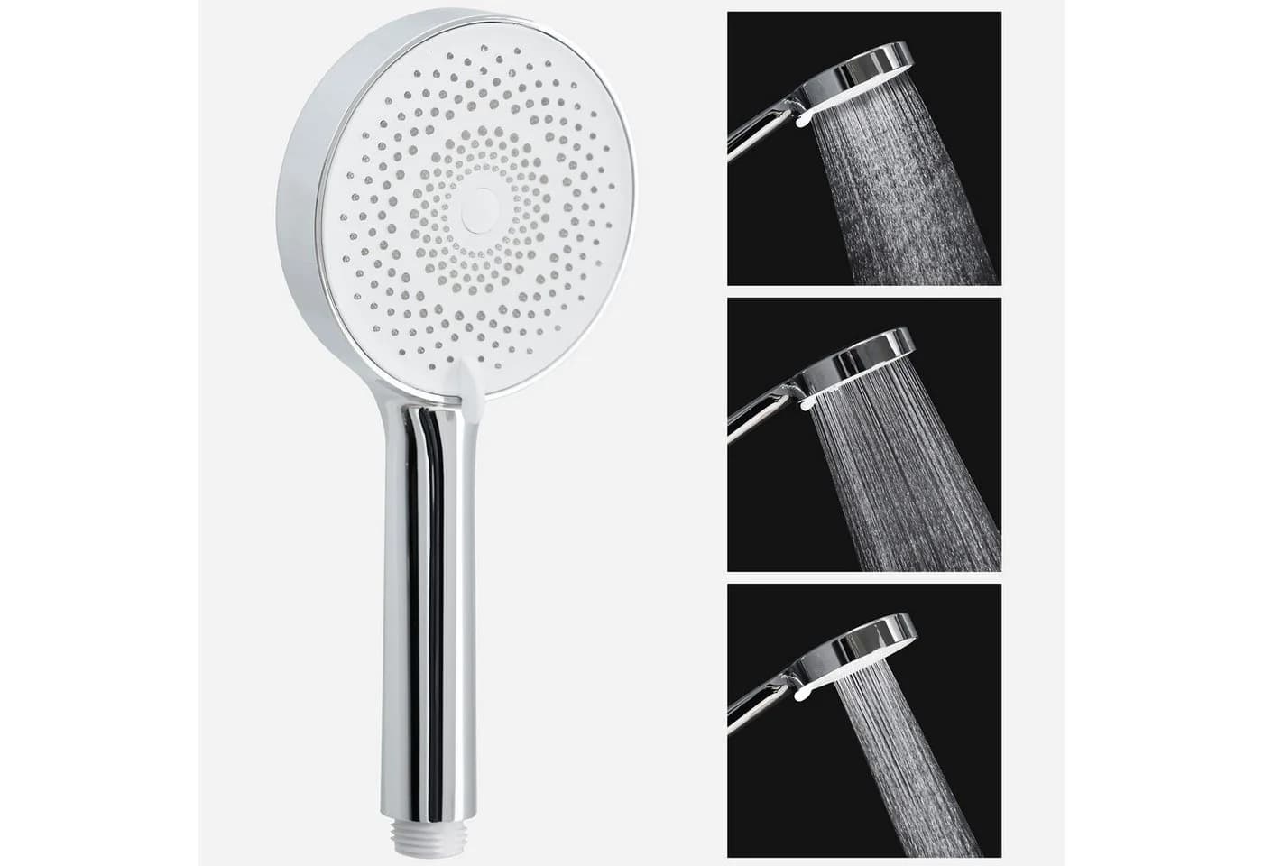 Euroshowers Stangenbrause-Set mit verstellbarer Wandhalterung Chrom/Weiß - Bild 4