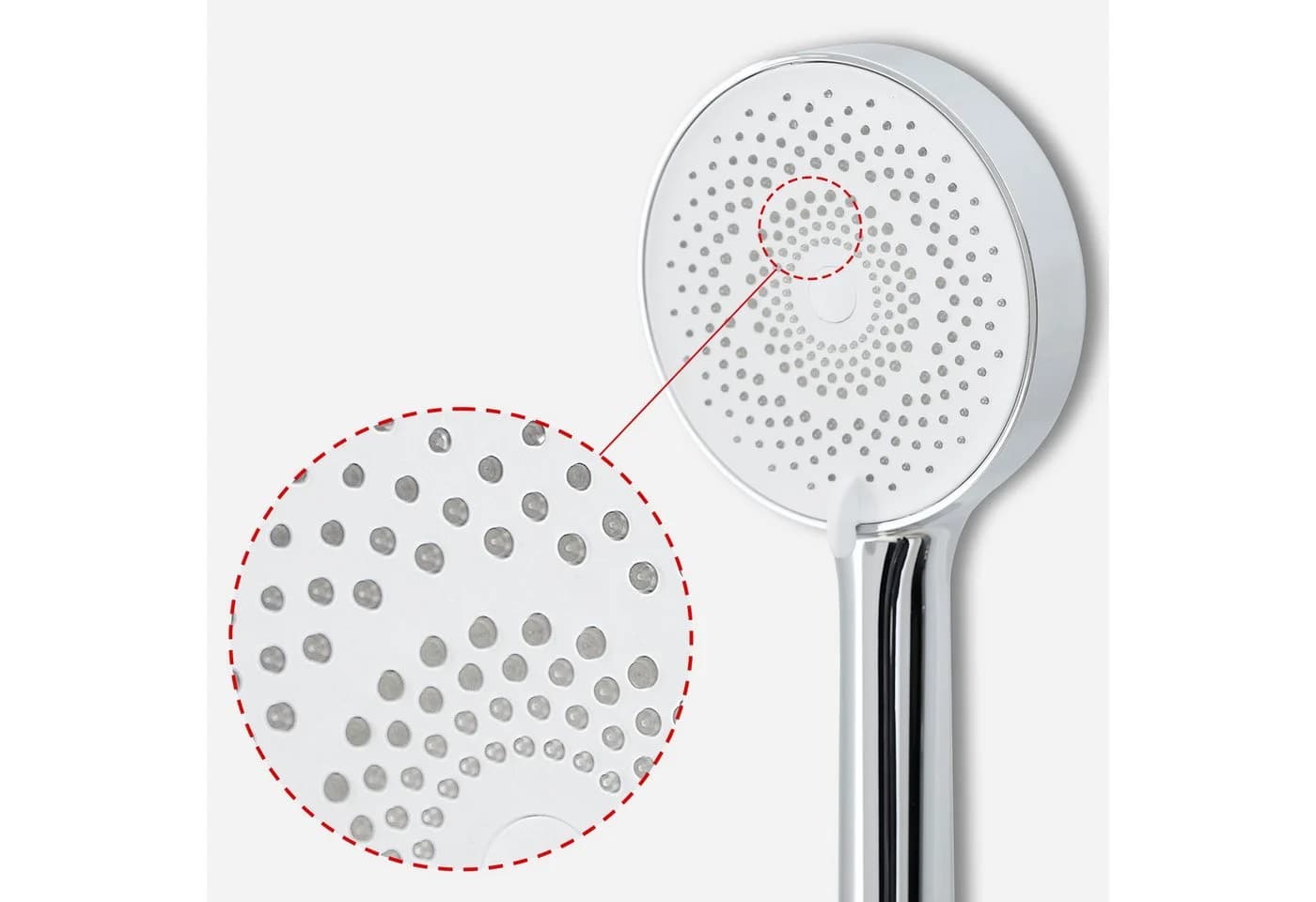 Euroshowers Stangenbrause-Set mit verstellbarer Wandhalterung Chrom/Weiß - Bild 5