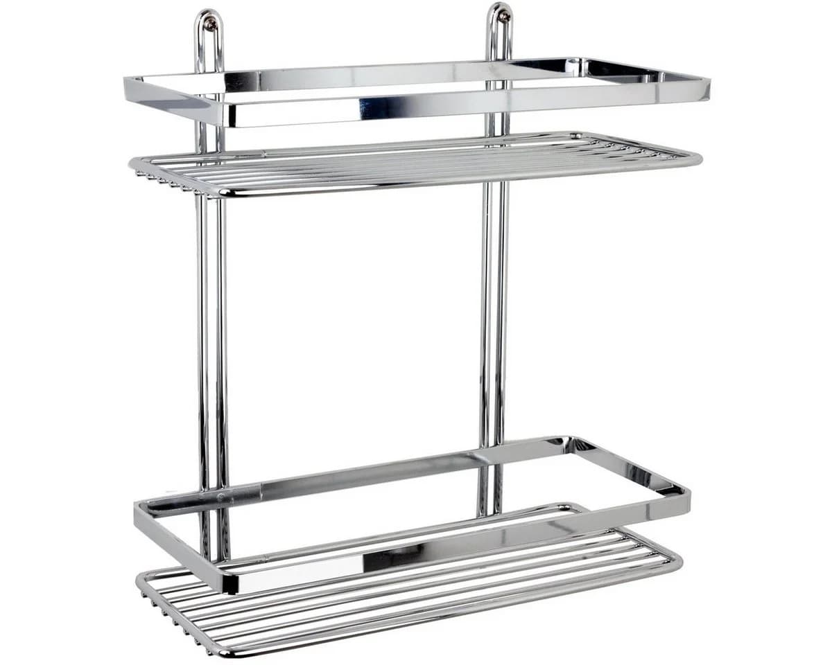Euroshowers Duschablage Gitterrost Satin gerade 2-stufig Chrom 26 cm - Bild 3