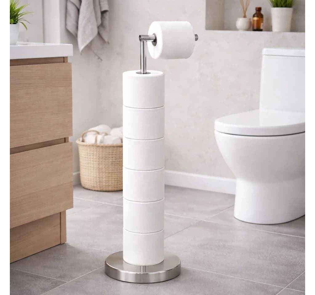 Euroshowers GmbH Freistehender Toilettenpapierhalter Metall Silber - Bild 2