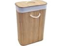 Euroshowers Wäschekorb Bambus Faltbar 75L mit Deckel und Griffe Natur Bild 1