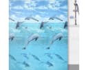 Euroshowers Duschvorhang Delfinmotiv Blau mit 12 Ringen Bild 2