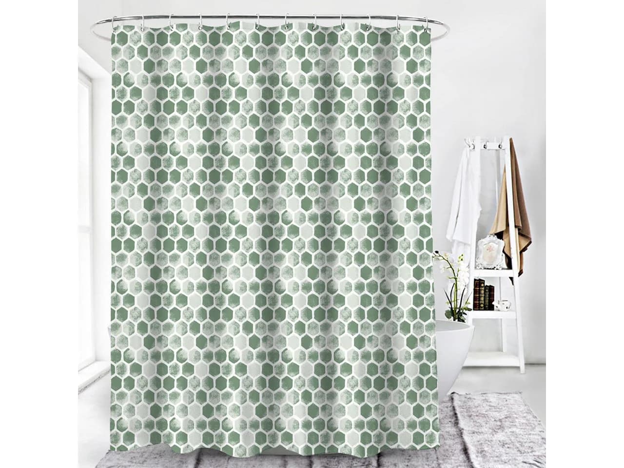 Euroshowers Duschvorhang 180x200 cm mit 12 Ringen - Bild 2