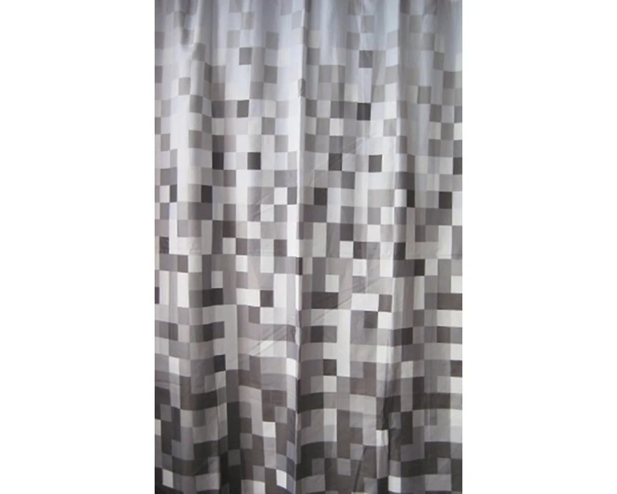 Euroshowers Duschvorhang Grau Pixelmuster Polyester