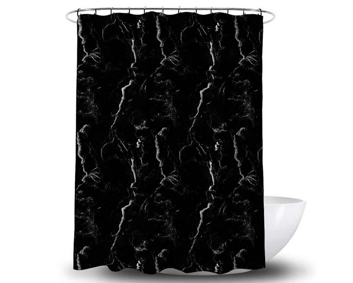 Euroshowers Duschvorhang Black Marble Schwarz 180x200 cm - Bild 2