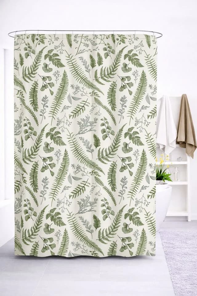Euroshowers Duschvorhang 180x200 cm Polyester mit 12 Ringen - Bild 2