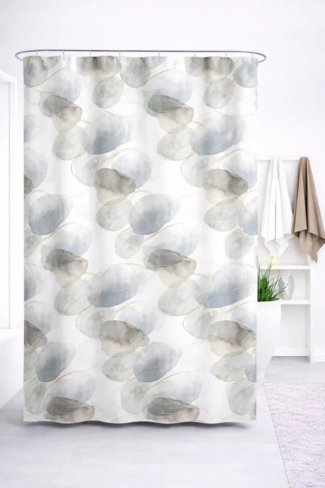 Euroshowers Duschvorhang 180x200 cm Polyester mit 12 Ringen - Bild 2