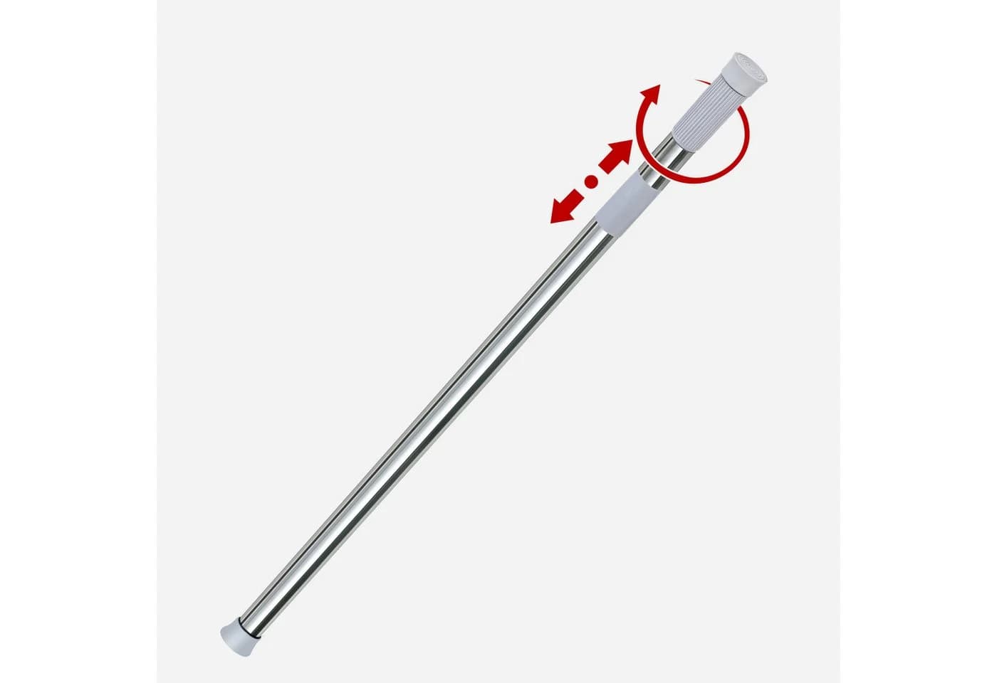 Euroshowers GmbH Duschvorhangstange Teleskopstange aus Edelstahl, ausziehbar 160–290 cm, Ø 25 mm - Bild 3