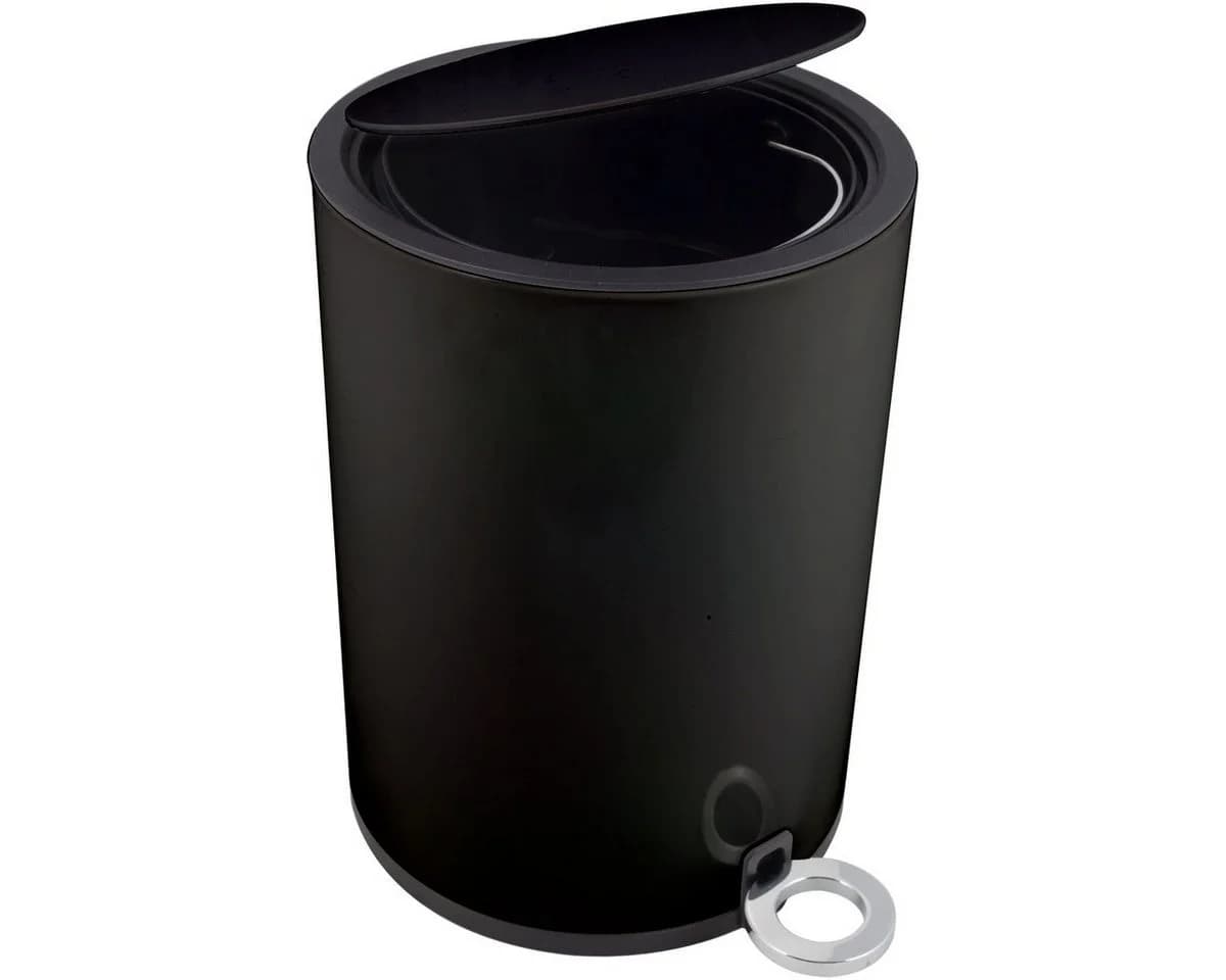 Euroshowers Kosmetikeimer Poppis Schwarz 3L mit Pedal