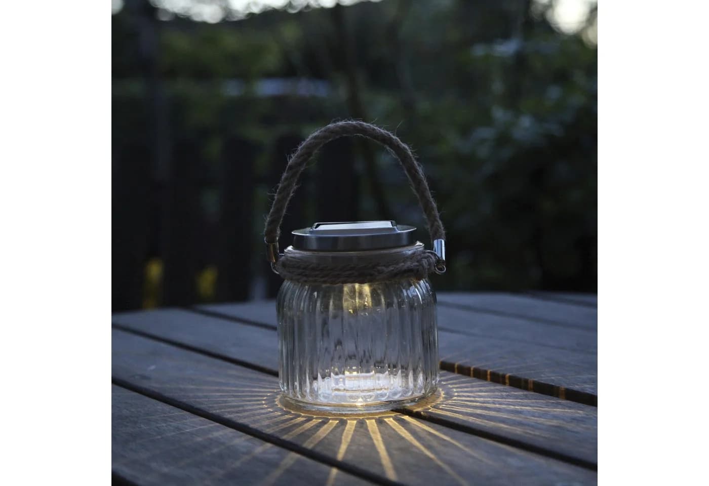 Solarbetriebene LED-Tischleuchte Jar aus Glas - Bild 5