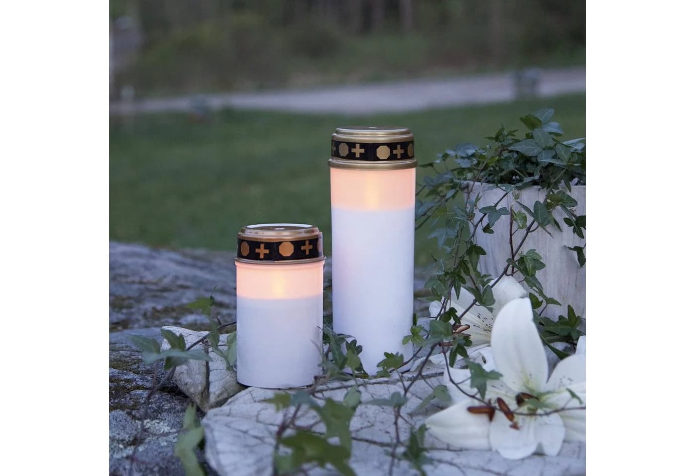 STAR TRADING LED Grabkerze Serene Weiß mit Timer - Bild 5