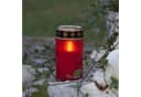 STAR TRADING LED-Kerze Grabkerze Serene Rot mit Timer Bild 1