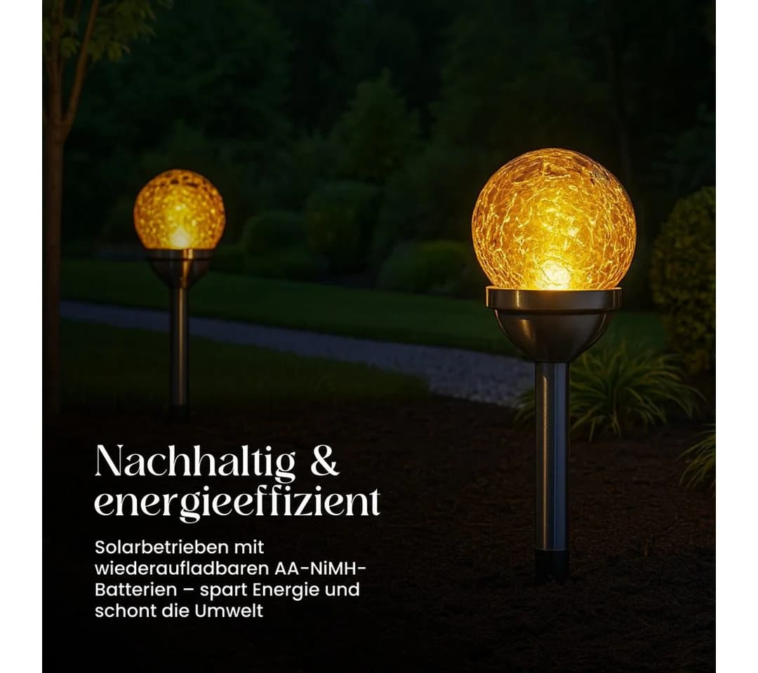 STAR TRADING LED Solarleuchte Roma Solar Pollerleuchten 2er Set 26,5cm – LED Außenleuchten warmweiß - Bild 5