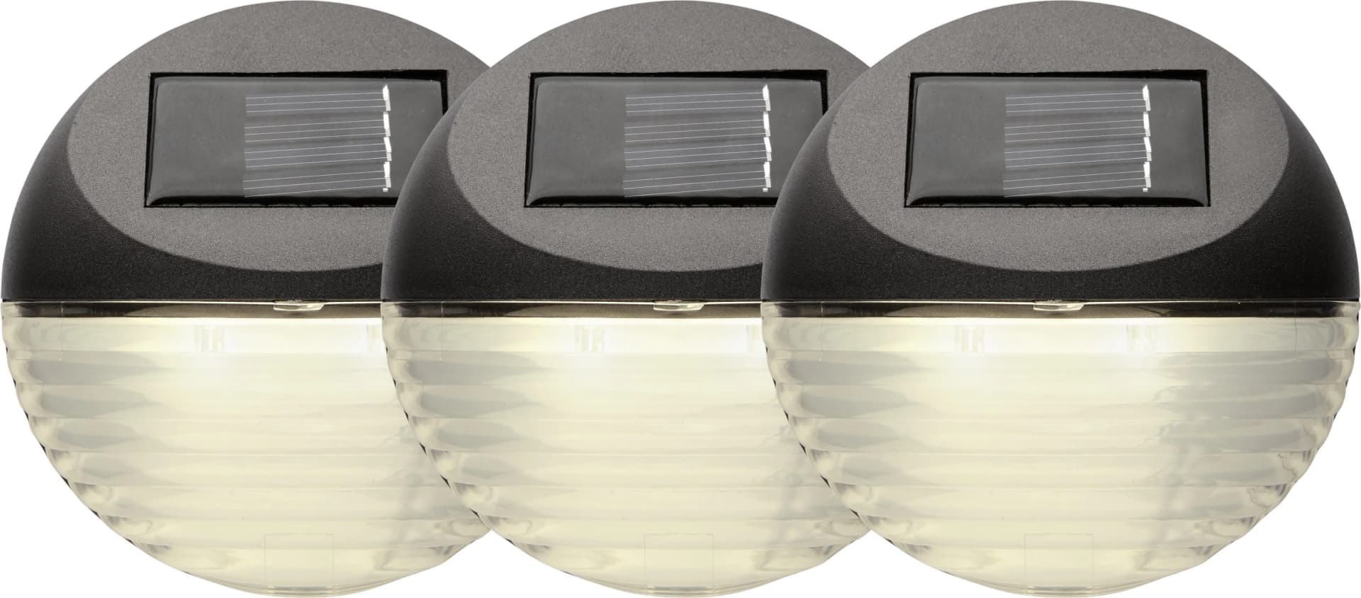 Star Trading Solar-Wandleuchte Fency 3er-Set Braun LED