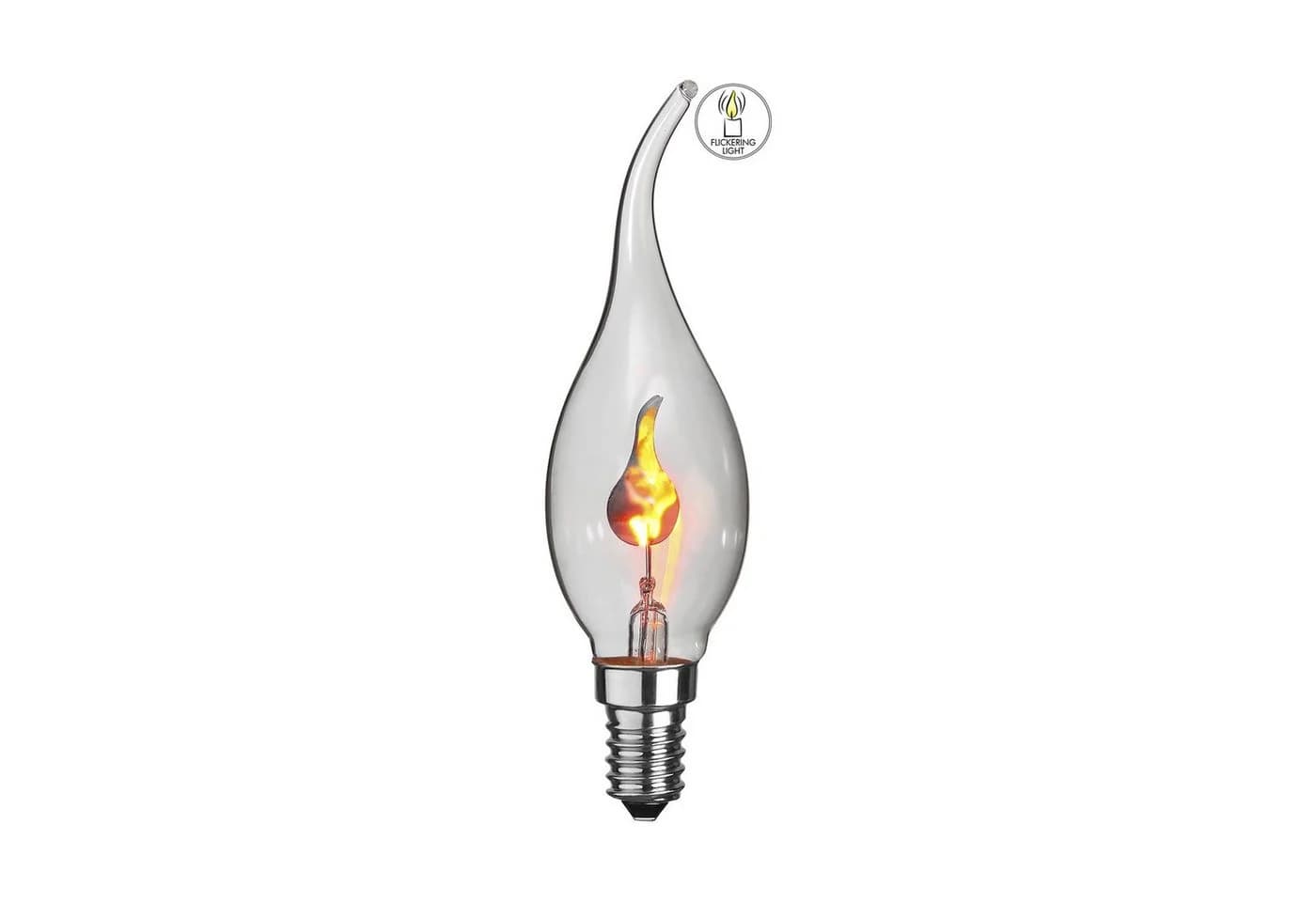 STAR TRADING LED Dekolicht Leuchtmittel Flickering Flame Flackernd E14 3W Klar