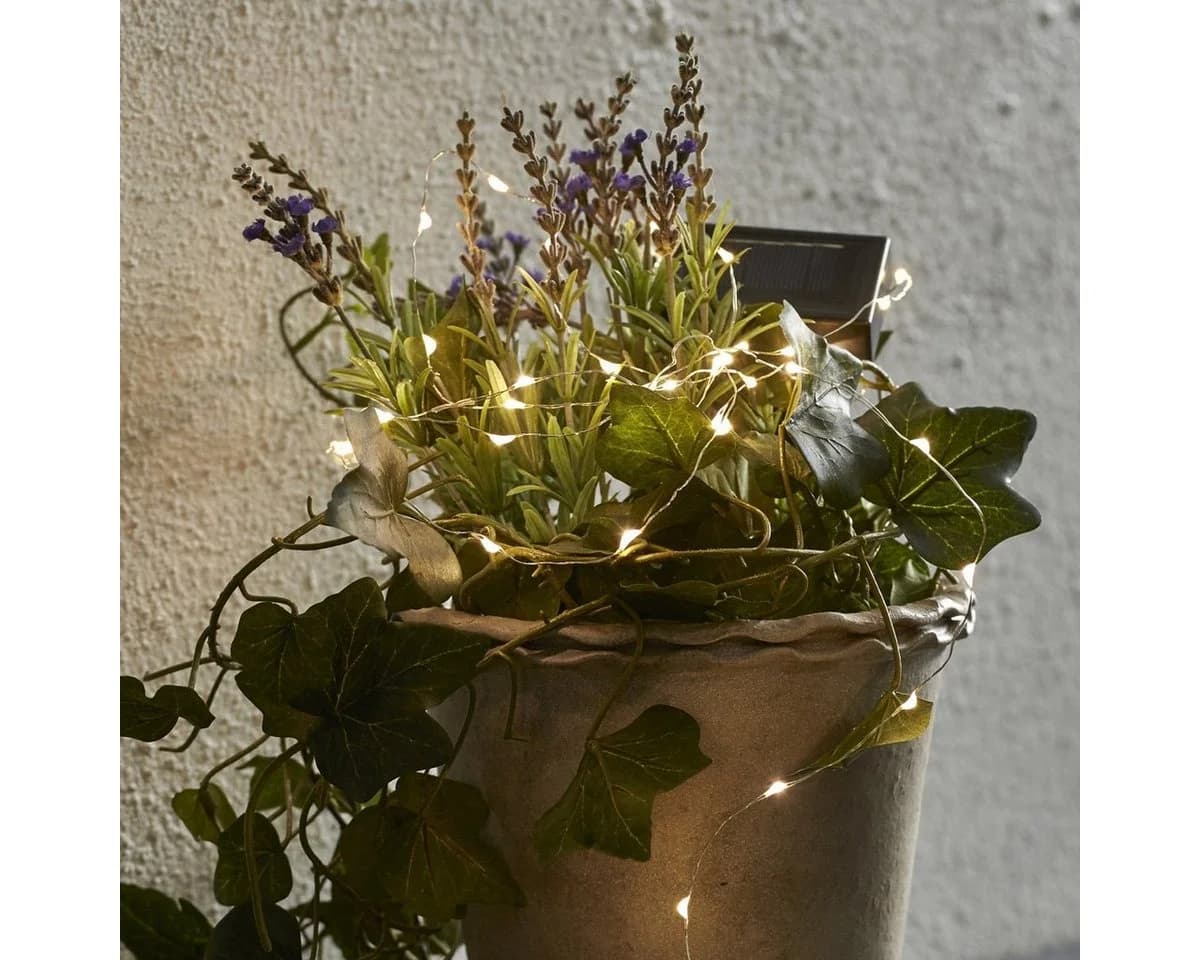STAR TRADING Solar Lichterkette Dew Drop 50LED Silberdraht - Bild 2
