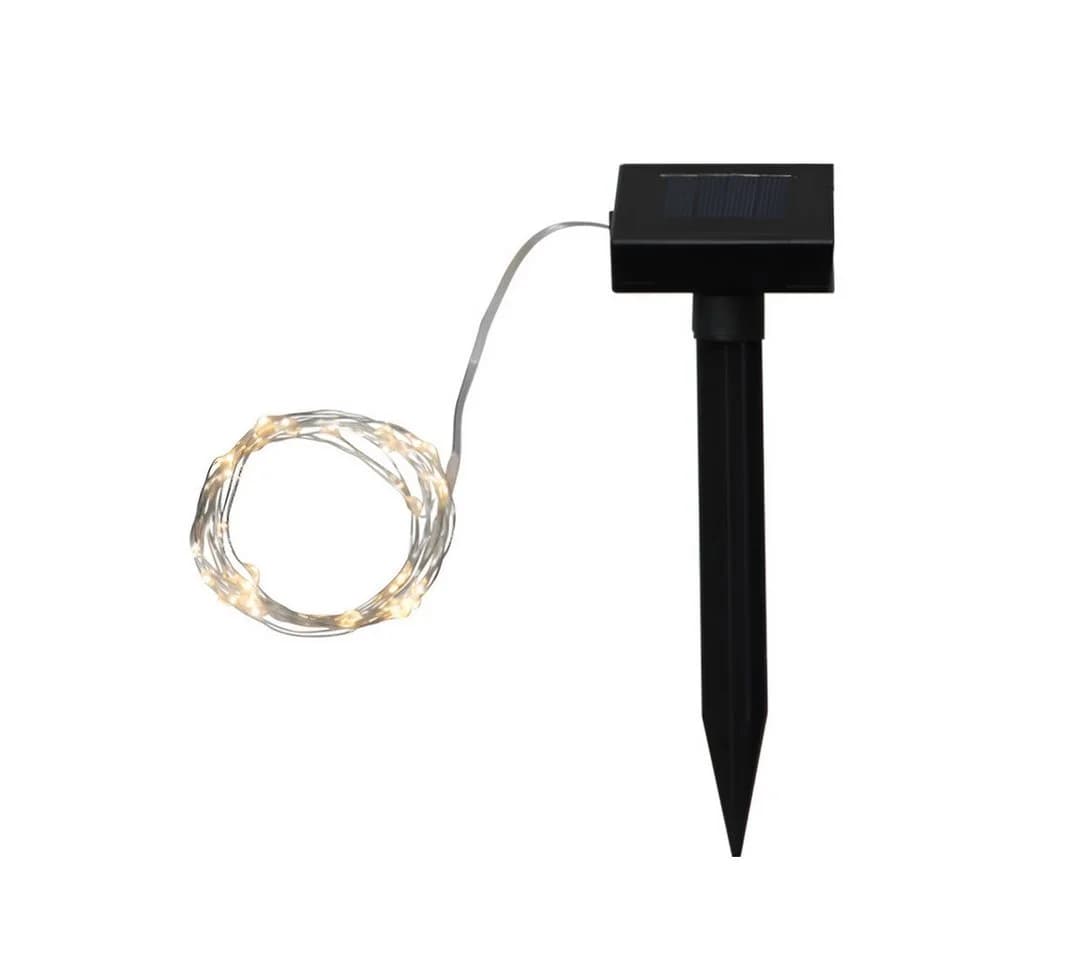 STAR TRADING Solar Lichterkette Dew Drop 50LED Silberdraht - Bild 5