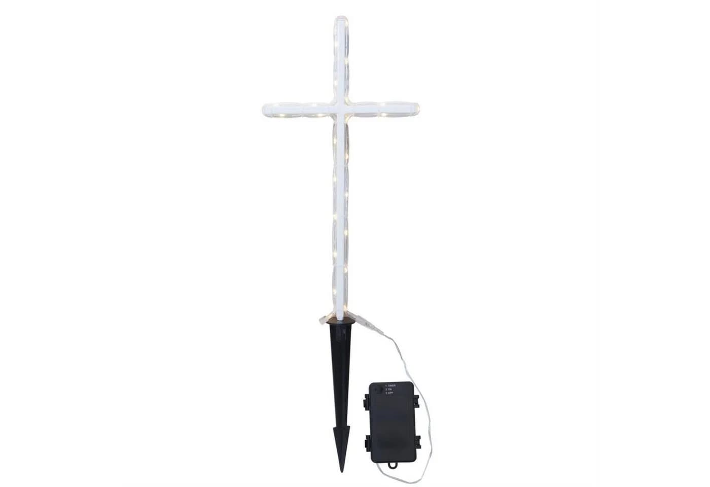 STAR TRADING LED Grabkreuz 41cm Weiß Timer 24 LEDs - Bild 2