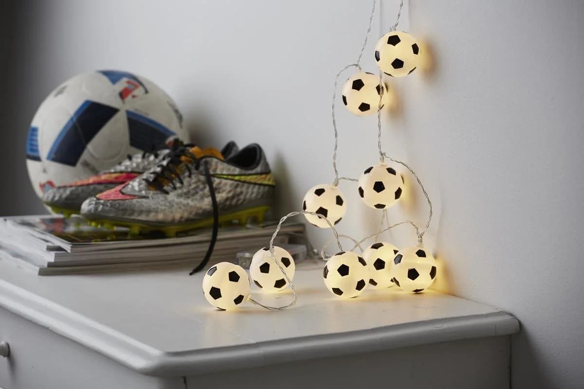STAR TRADING LED-Lichterkette GOAL 10 Mini-Fußbälle Warmweiß